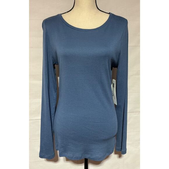 Workshop Republic Clothing Tops - NWT WORKSHOP Republic Clothing sz L Pima cotton denim blue slim fit l/s t shirt